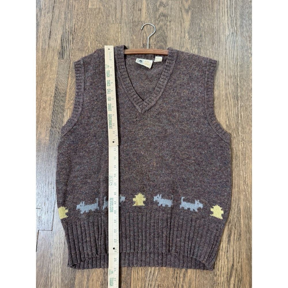Vintage Alan Flusser 100% Scottish Shetland Wool Sweater Vest Large Scottie Dog - Picture 3 of 6